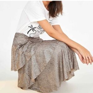 Farm Rio Sequin Embellishments Midi Length Skirt